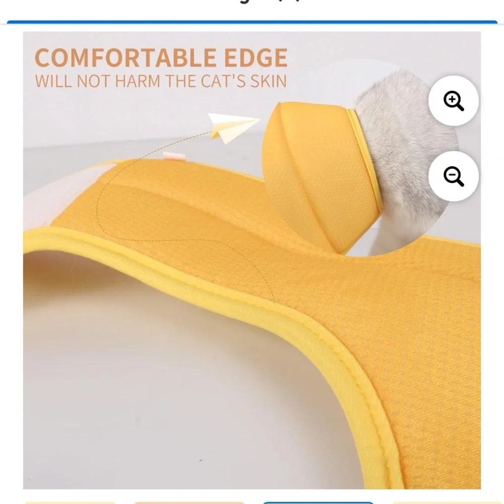 New WZPET Cat Recovery Collar Cone Adjustable Cat Cone Collar Soft Cone for Cat